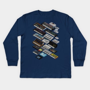 Synthesizers and Drum Machines Kids Long Sleeve T-Shirt